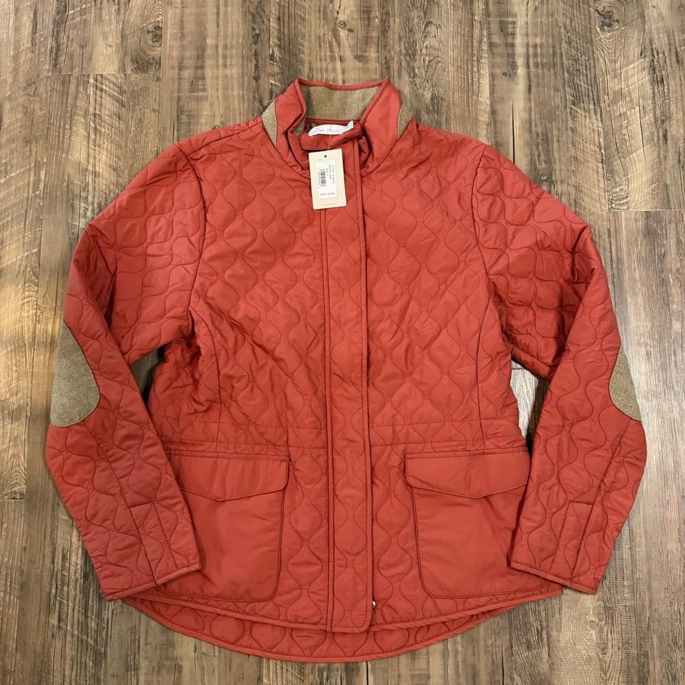 NWT Peter Millar Crown Sport Women's Size L Blakely Quilted Travel Jacket Red